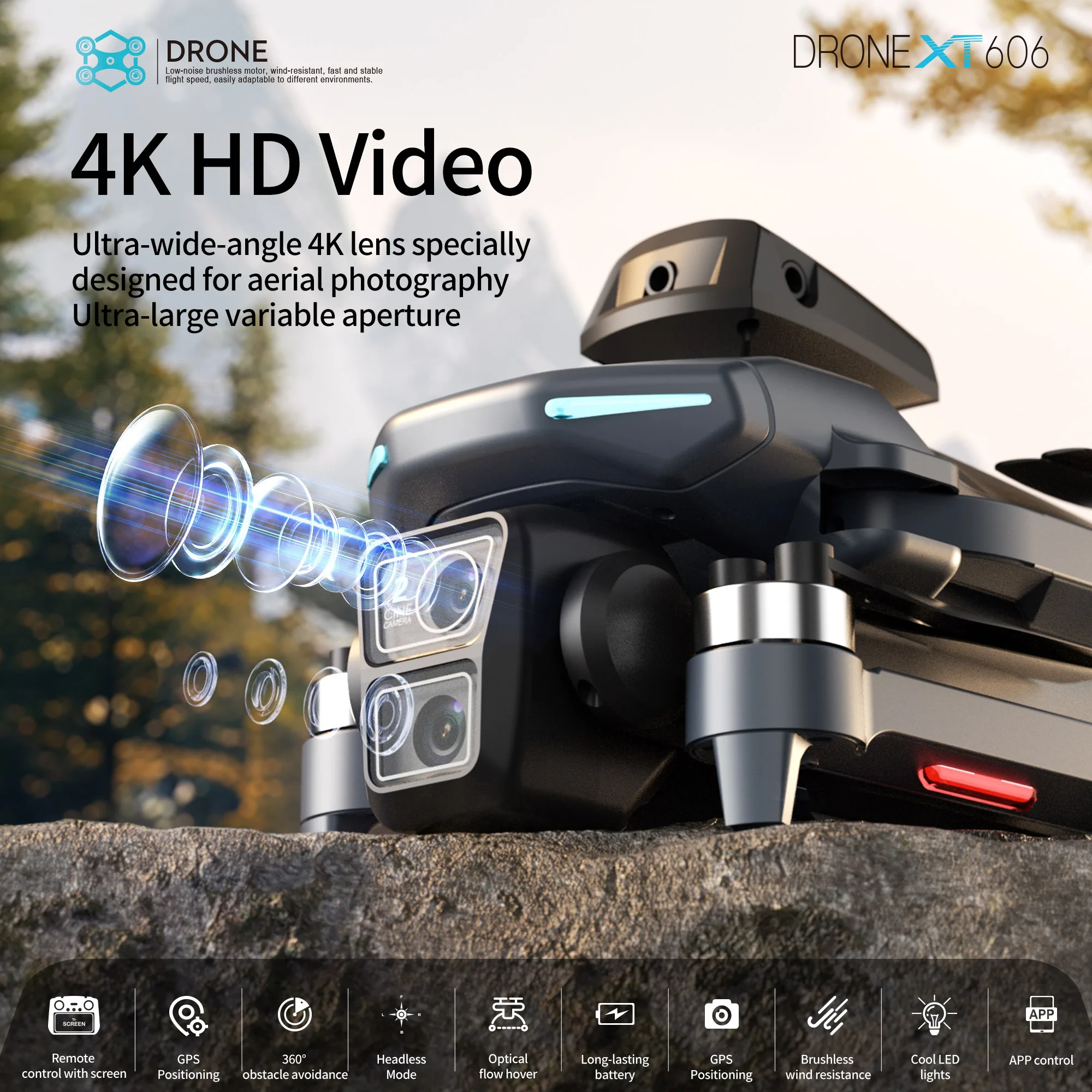 Оригинальный дрон XT606 с проф – обзор и цена Fpv Brushless Rc Drone 4K