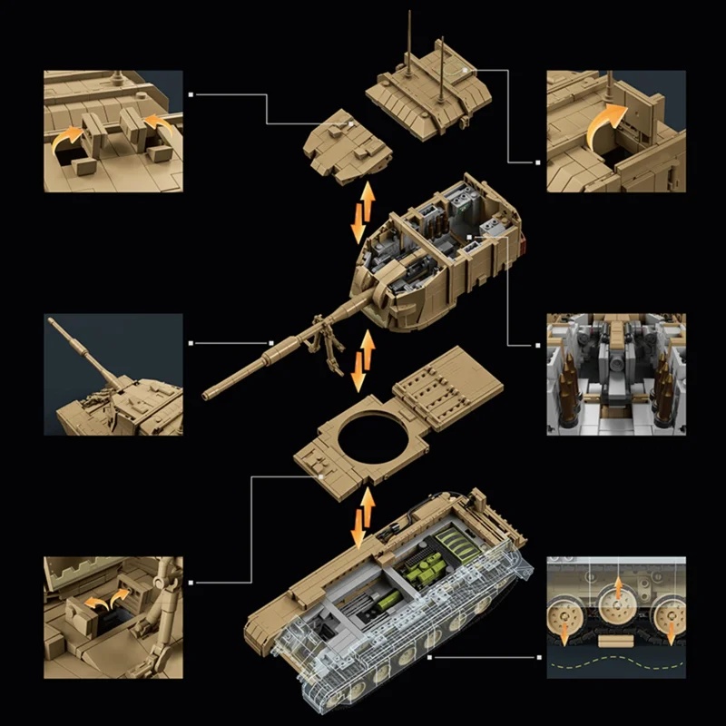 2080 деталей. Британская танко – обзор и цена Lego Compatible Military Tank